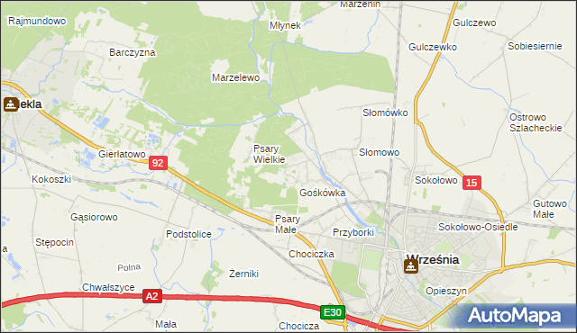 mapa Nowy Folwark gmina Września, Nowy Folwark gmina Września na mapie Targeo