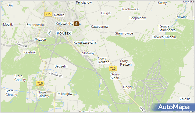 mapa Nowy Redzeń, Nowy Redzeń na mapie Targeo