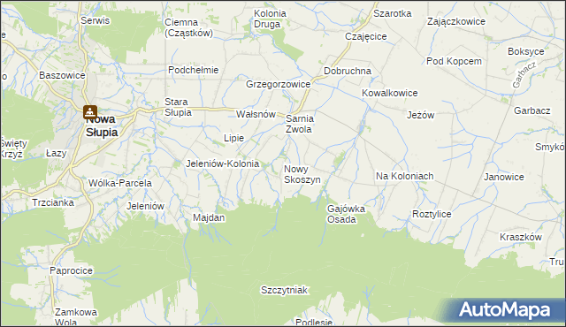 mapa Nowy Skoszyn, Nowy Skoszyn na mapie Targeo