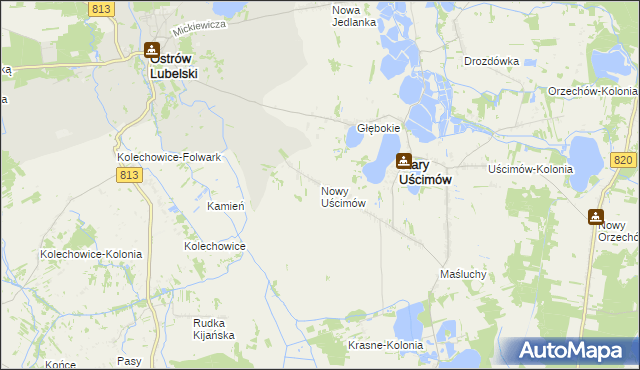 mapa Nowy Uścimów, Nowy Uścimów na mapie Targeo