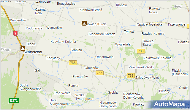 mapa Odechowiec, Odechowiec na mapie Targeo