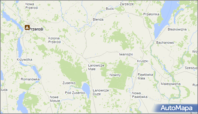 mapa Olszanka gmina Przerośl, Olszanka gmina Przerośl na mapie Targeo