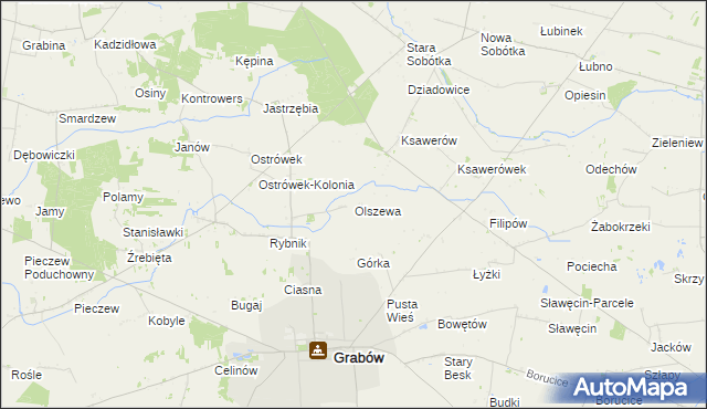 mapa Olszewa, Olszewa na mapie Targeo