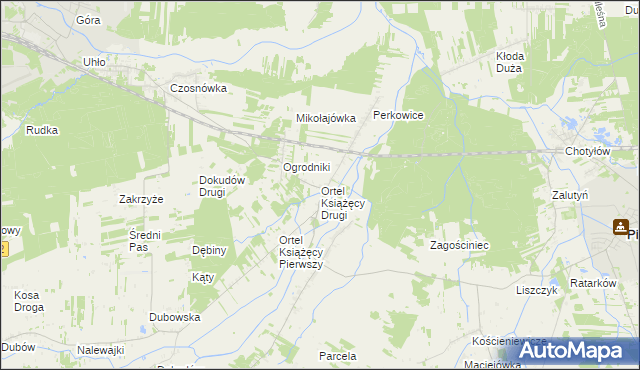 mapa Ortel Książęcy Drugi, Ortel Książęcy Drugi na mapie Targeo