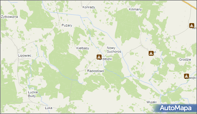 mapa Orzeszki, Orzeszki na mapie Targeo