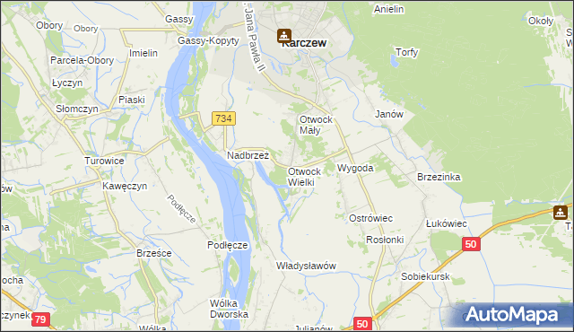 mapa Otwock Wielki, Otwock Wielki na mapie Targeo