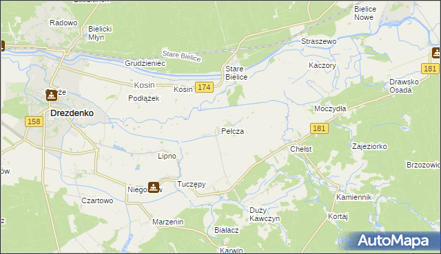 mapa Pełcza, Pełcza na mapie Targeo