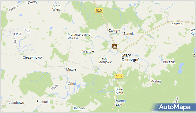 mapa Piaski Morąskie, Piaski Morąskie na mapie Targeo