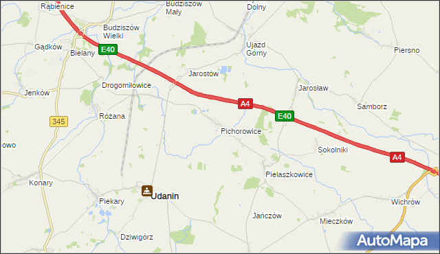 mapa Pichorowice, Pichorowice na mapie Targeo
