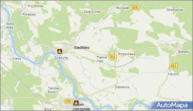 mapa Piękne Kąty, Piękne Kąty na mapie Targeo