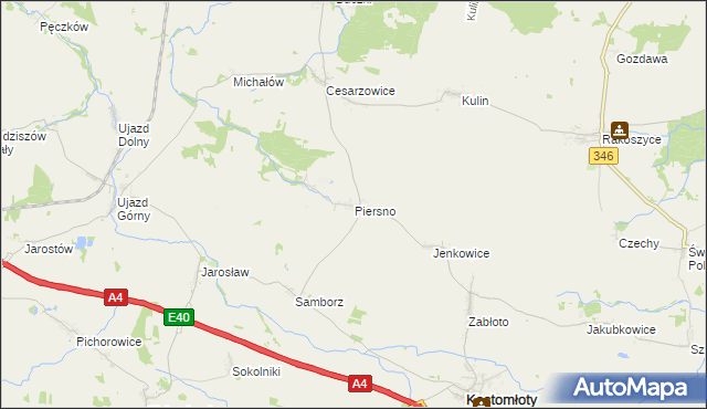 mapa Piersno gmina Kostomłoty, Piersno gmina Kostomłoty na mapie Targeo