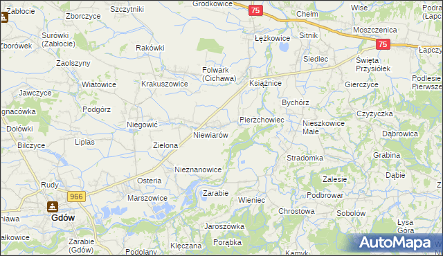 mapa Pierzchów, Pierzchów na mapie Targeo