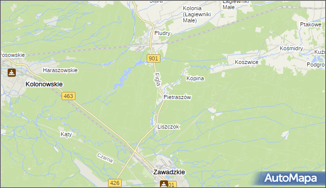 mapa Pietraszów, Pietraszów na mapie Targeo