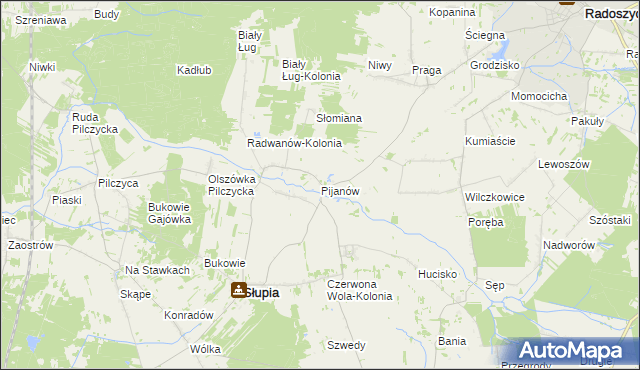 mapa Pijanów, Pijanów na mapie Targeo