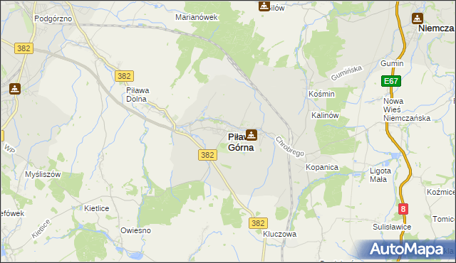 mapa Piława Górna, Piława Górna na mapie Targeo