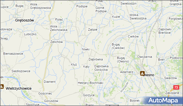 mapa Pilcza Żelichowska, Pilcza Żelichowska na mapie Targeo