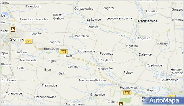 mapa Piotrkowice Wielkie, Piotrkowice Wielkie na mapie Targeo