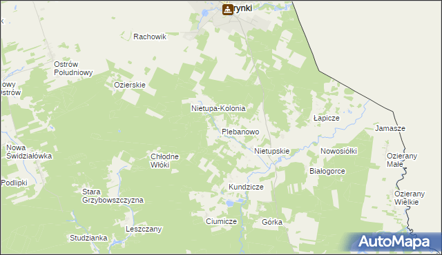 mapa Plebanowo, Plebanowo na mapie Targeo