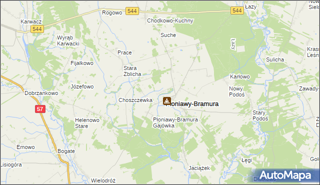 mapa Płoniawy-Kolonia, Płoniawy-Kolonia na mapie Targeo