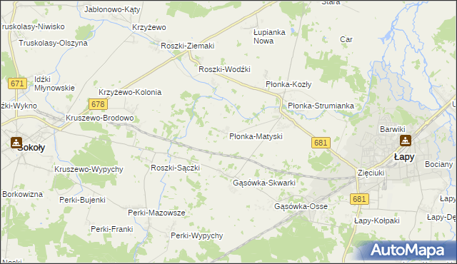 mapa Płonka-Matyski, Płonka-Matyski na mapie Targeo