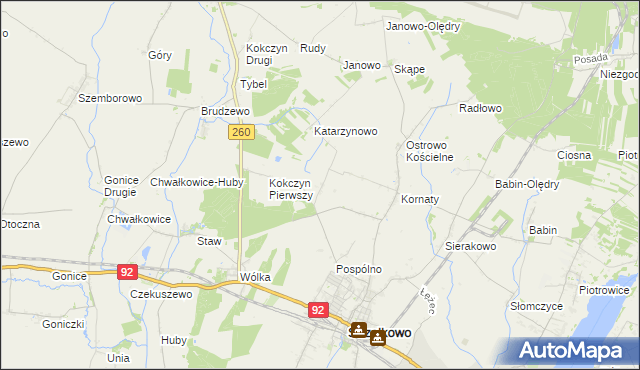 mapa Podkornaty, Podkornaty na mapie Targeo