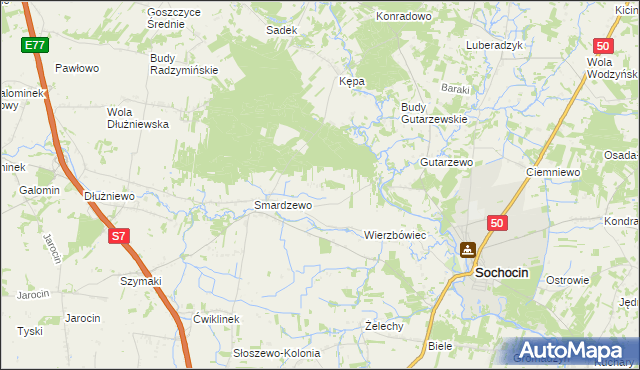 mapa Podsmardzewo, Podsmardzewo na mapie Targeo