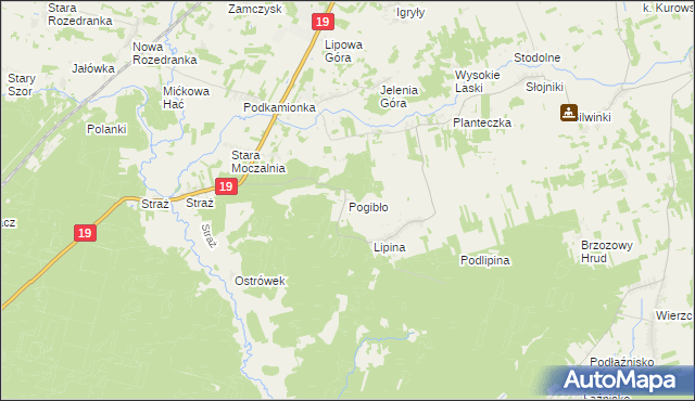 mapa Pogibło, Pogibło na mapie Targeo