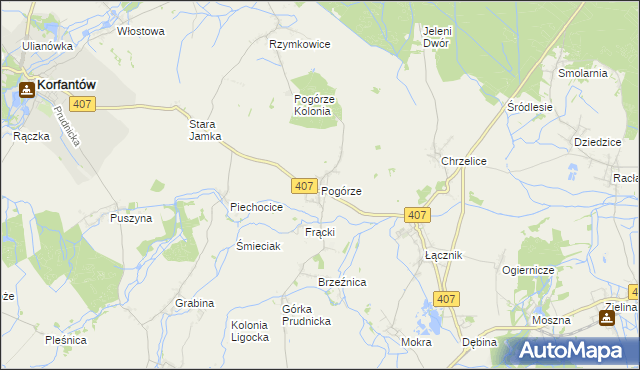 mapa Pogórze gmina Biała, Pogórze gmina Biała na mapie Targeo