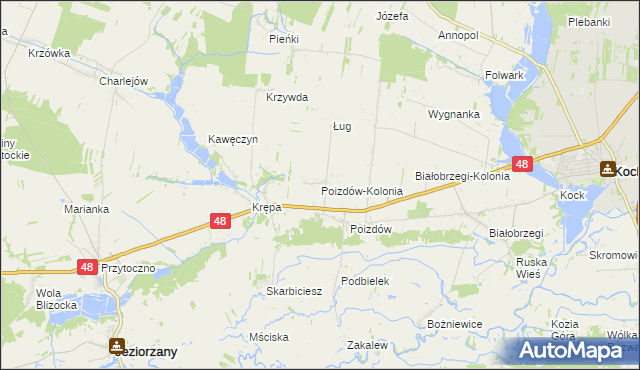 mapa Poizdów-Kolonia, Poizdów-Kolonia na mapie Targeo