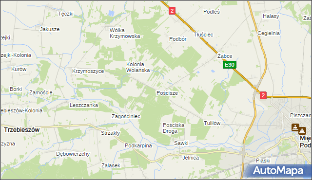 mapa Pościsze, Pościsze na mapie Targeo