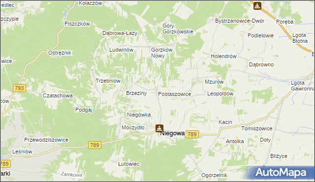 mapa Postaszowice, Postaszowice na mapie Targeo