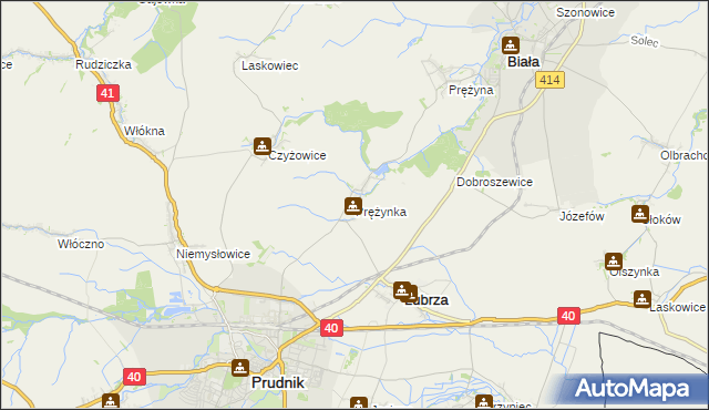 mapa Prężynka, Prężynka na mapie Targeo