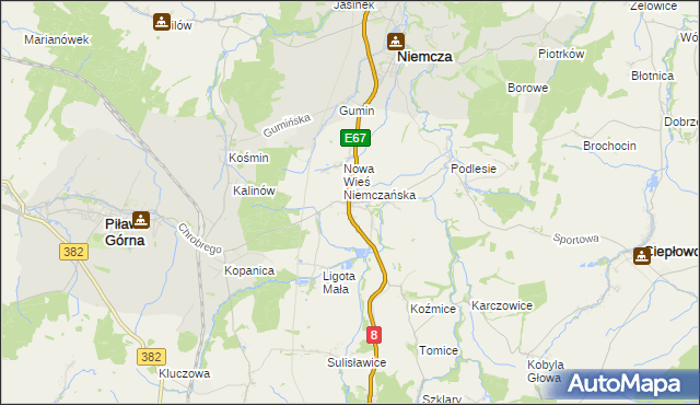 mapa Przerzeczyn-Zdrój, Przerzeczyn-Zdrój na mapie Targeo