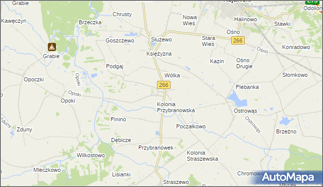 mapa Przybranowo, Przybranowo na mapie Targeo