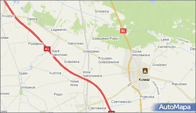 mapa Przydatki Gołaszewskie, Przydatki Gołaszewskie na mapie Targeo