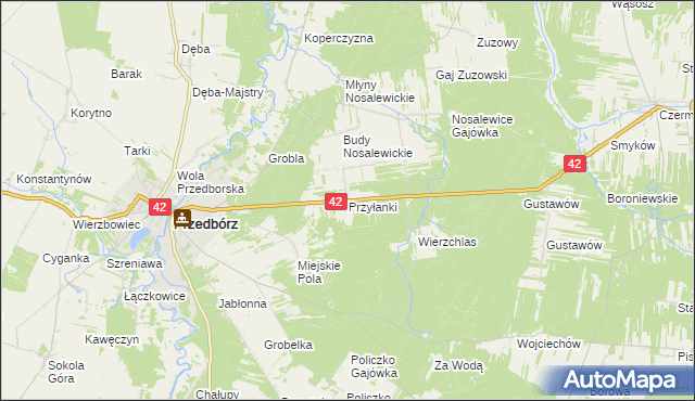 mapa Przyłanki, Przyłanki na mapie Targeo