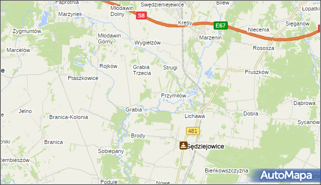 mapa Przymiłów, Przymiłów na mapie Targeo