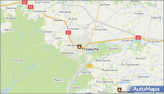 mapa Przysucha, Przysucha na mapie Targeo