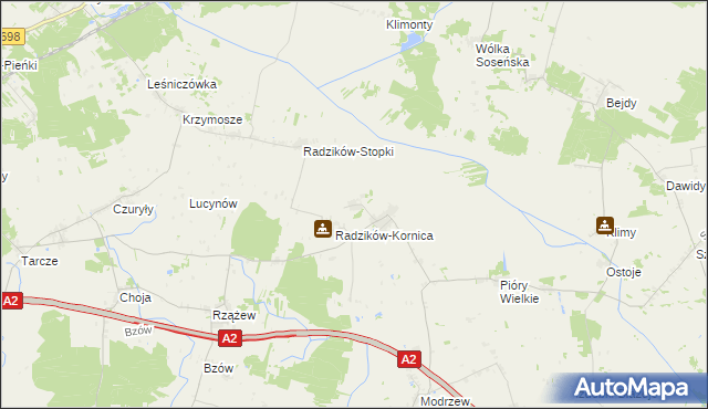 mapa Radzików-Oczki, Radzików-Oczki na mapie Targeo