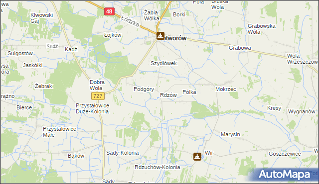 mapa Rdzów, Rdzów na mapie Targeo