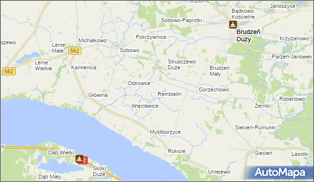 mapa Rembielin gmina Brudzeń Duży, Rembielin gmina Brudzeń Duży na mapie Targeo