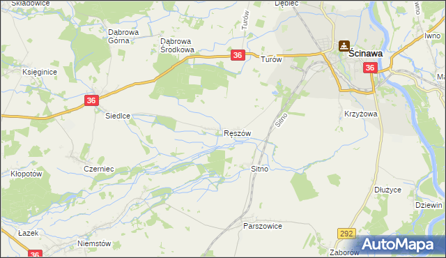 mapa Ręszów, Ręszów na mapie Targeo