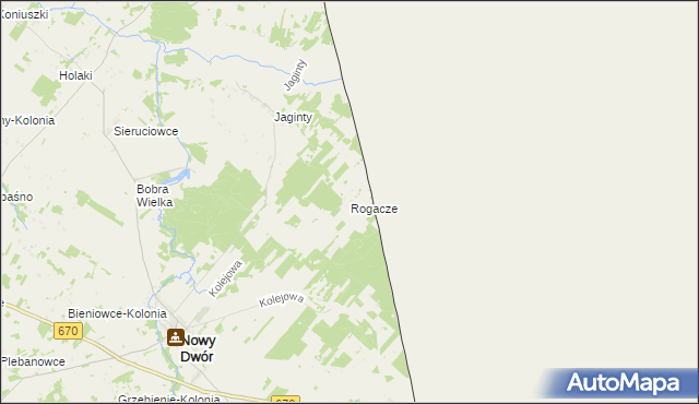 mapa Rogacze gmina Nowy Dwór, Rogacze gmina Nowy Dwór na mapie Targeo