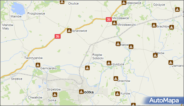 mapa Rogów Sobócki, Rogów Sobócki na mapie Targeo