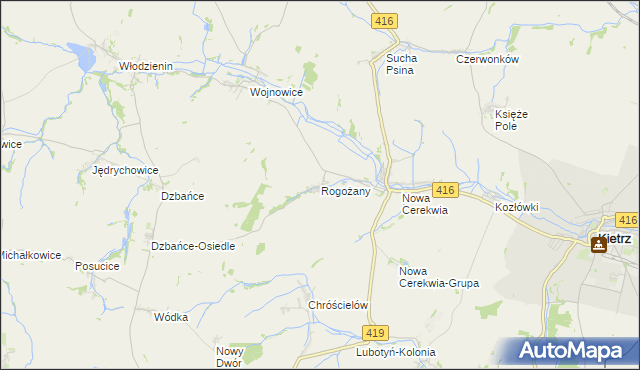 mapa Rogożany, Rogożany na mapie Targeo