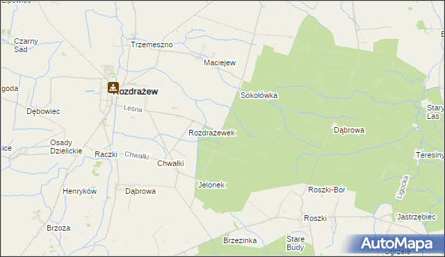 mapa Rozdrażewek gmina Krotoszyn, Rozdrażewek gmina Krotoszyn na mapie Targeo