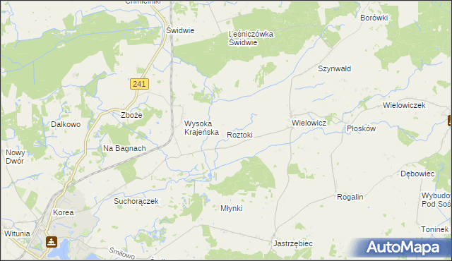 mapa Roztoki gmina Sośno, Roztoki gmina Sośno na mapie Targeo