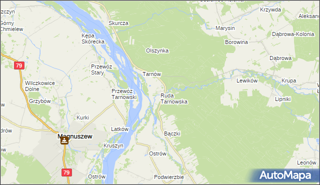 mapa Ruda Tarnowska, Ruda Tarnowska na mapie Targeo