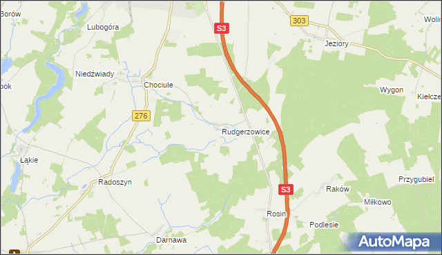 mapa Rudgerzowice, Rudgerzowice na mapie Targeo