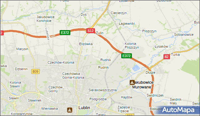 mapa Rudnik gmina Wólka, Rudnik gmina Wólka na mapie Targeo